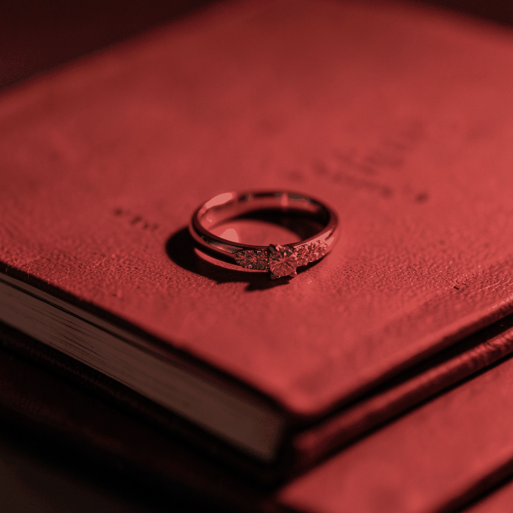 Wedding rings on a book
